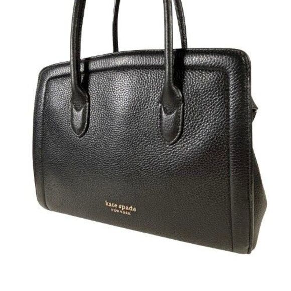 Kate Spade Knott Pebble Leather 2-Way Medium Satchel Black Handbag Shoulder Bag - Picture 4 of 16